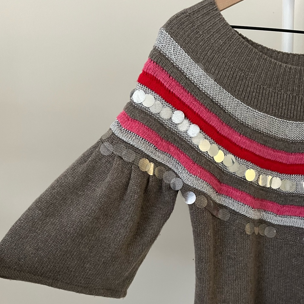 Manoush ANTHROPOLOGIE Sequined Knit Sweater Dress Lambswool Women’s Large - Picture 4 of 8